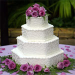 hexagon floral wedding cake