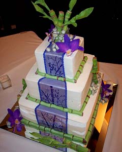 Three tier Asian sytle white and purple square wedding cake Three tier fondnt wedding cake, decorated with purple Calla Lilies - From www.weddingcakeart.com Three tier Asian sytle white and purple square wedding cake with green Bamboo. From www.tiffanysbakingco.com - - Three tier fondnt wedding cake, decorated with purple Calla Lilies - From www.weddingcakeart.com Three tier Asian sytle white and purple square wedding cake with green Bamboo. From www.tiffanysbakingco.com 