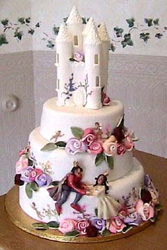 Three tier fairy tale castle cake