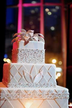  three tier square art deco cake
